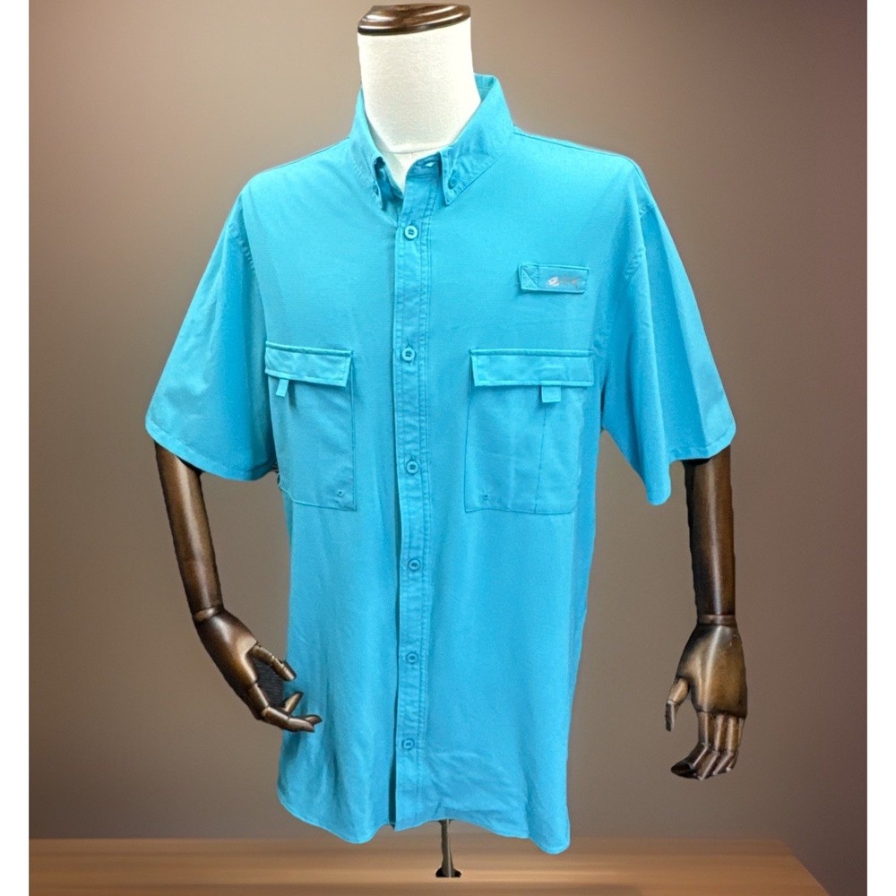 Silver Bait Men's XLT Light Blue SB Fishing Shirt Casual Shirt